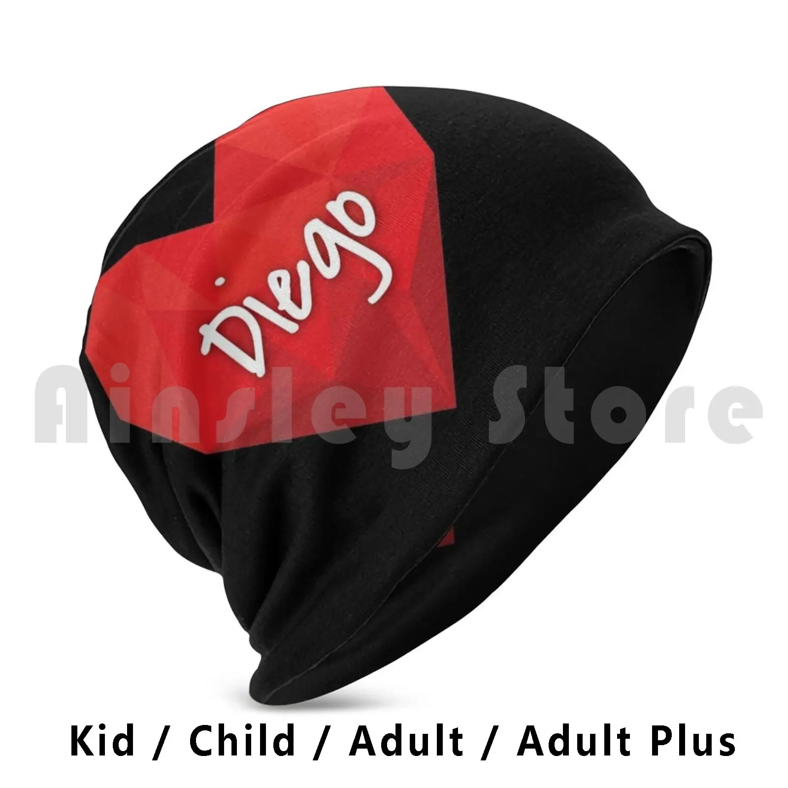 Diego In My Love Heart Forever Beanies Knit Hat Hip Hop Diego In My Heart Forever Love Love Diego Diego I