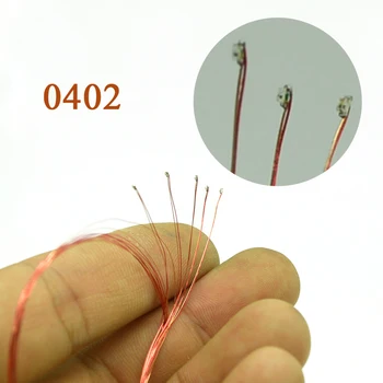 0.1mm 유선 칩 Led SMD 0201/0402 3V Led 램프 모델 기차 사전 납땜 마이크로 Litz
