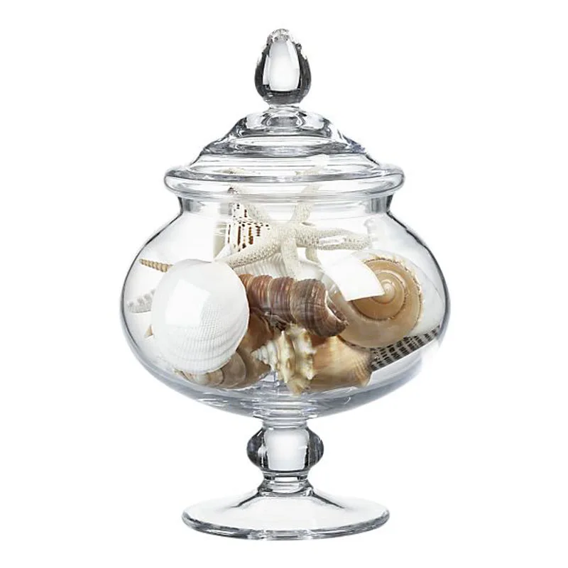 European Grass Storage Jars Simple Living Room Shell Decor Jar Creativity Transparent Wedding Candy Organizer Home Decoration