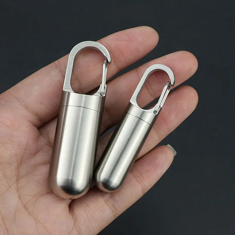 

Traval Mini Sealed Storage Pill Box Medicine Tablet Container Organizer Stainless Steel Waterproof Outdoor First-Aid Pill Case