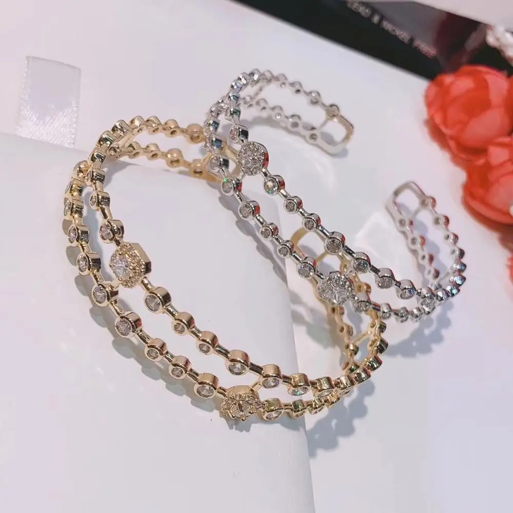 Luxury  Designer Top AccessoriesFashion Unique Jewel AAA Zircon MicPave Hand Bangle With Drop Shipping S0779