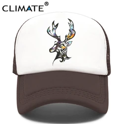 CLIMATE Deer Trucker Cap Men Deer Elk Cool Caps Elk Caribou Hunting Hunt Hip Hop Hat Baseball Cap Summer Cool Mesh Cap Men