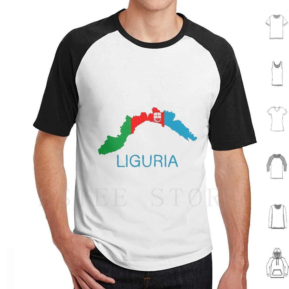 Camiseta de algodón con estampado de Liguria para hombre, Liguria de Italia, región de Ligura, Liguria italiana, diseño de Liguria