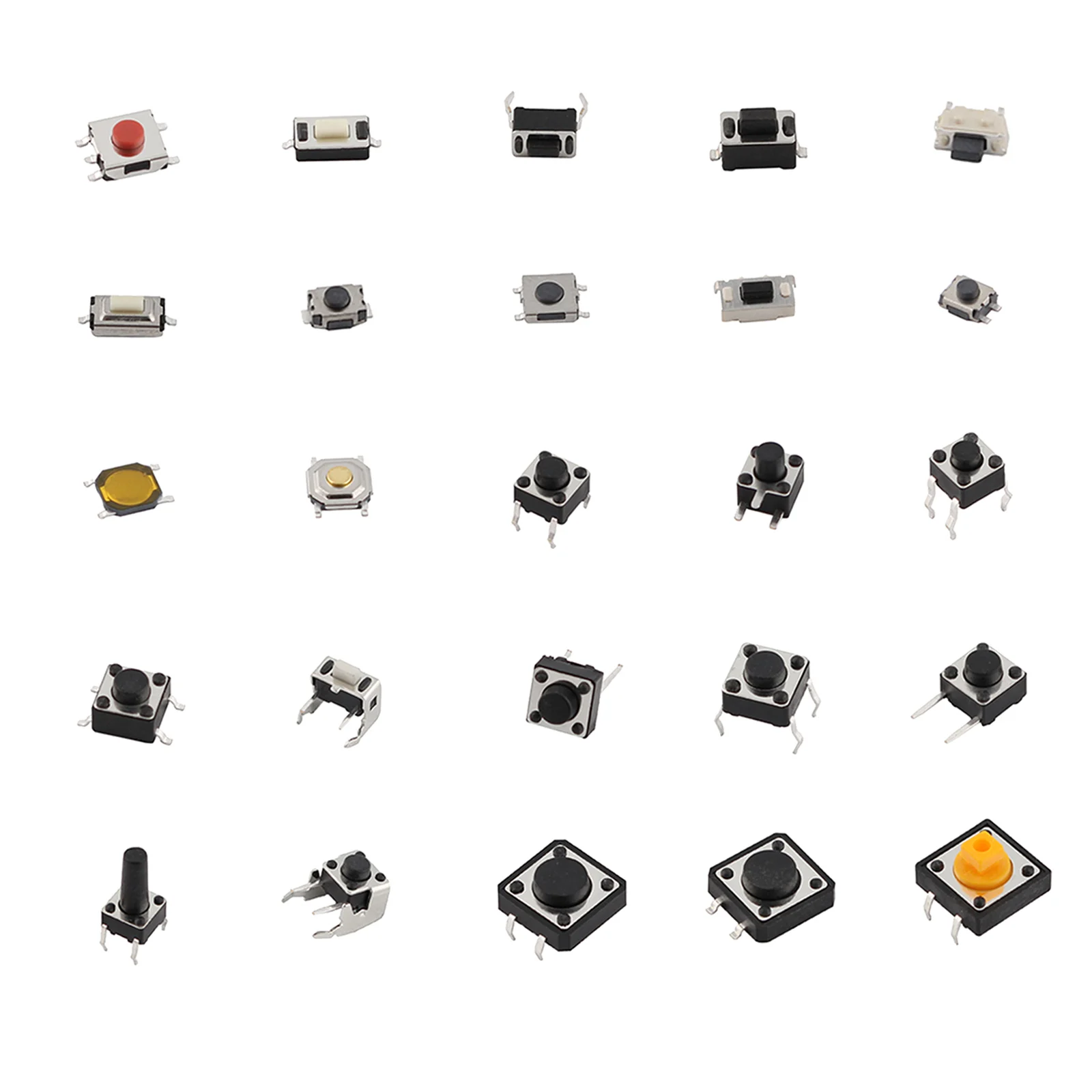 25 Types Micro Push Button Assorted Microswitch Kit DIY for TV Electronics