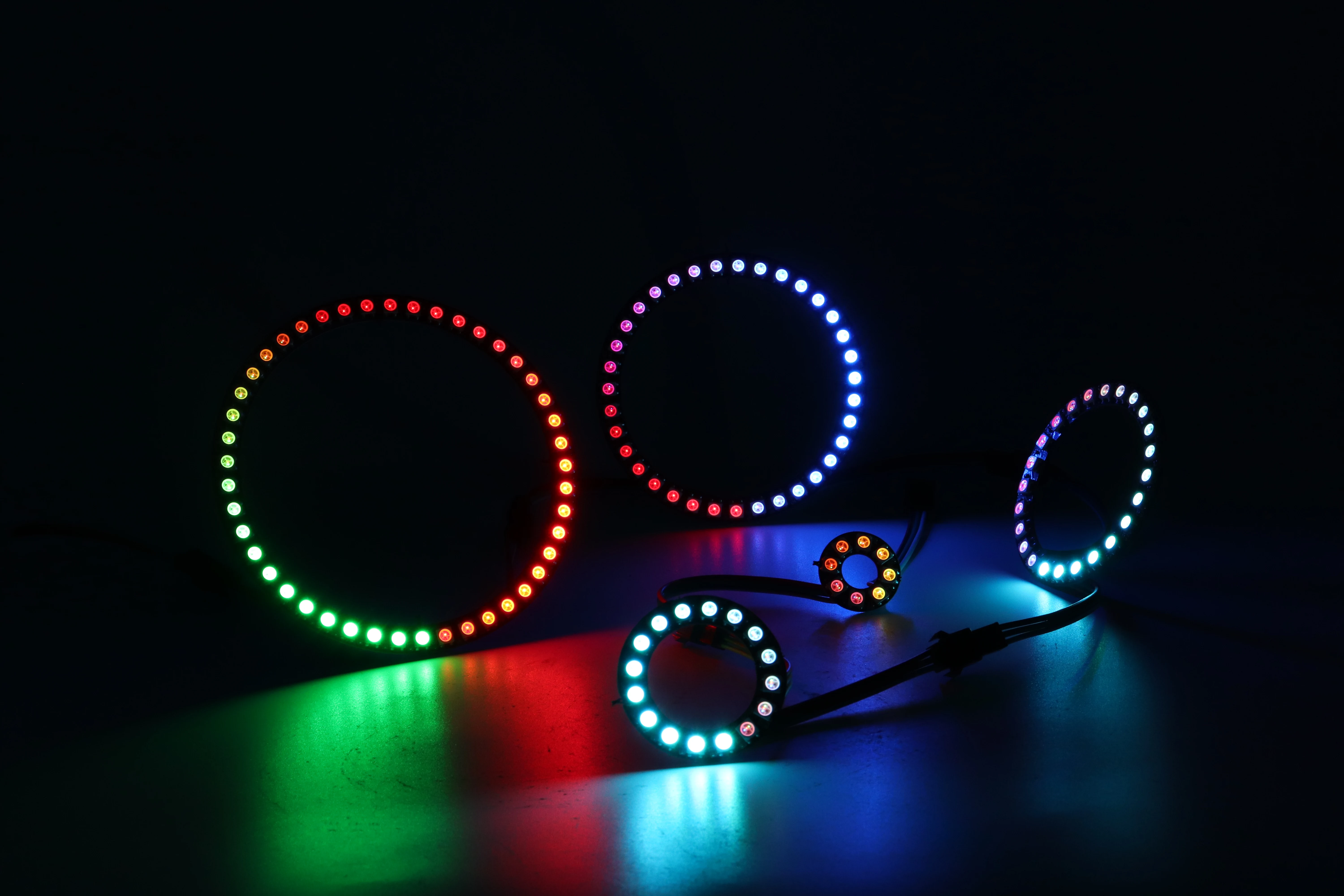 WS2812b LED-Ring Adressierbar 8/16/24/35/45 LEDs 5050 RGB LED-Diodenring Farbige IC-Eingebaute LED – Detail 15