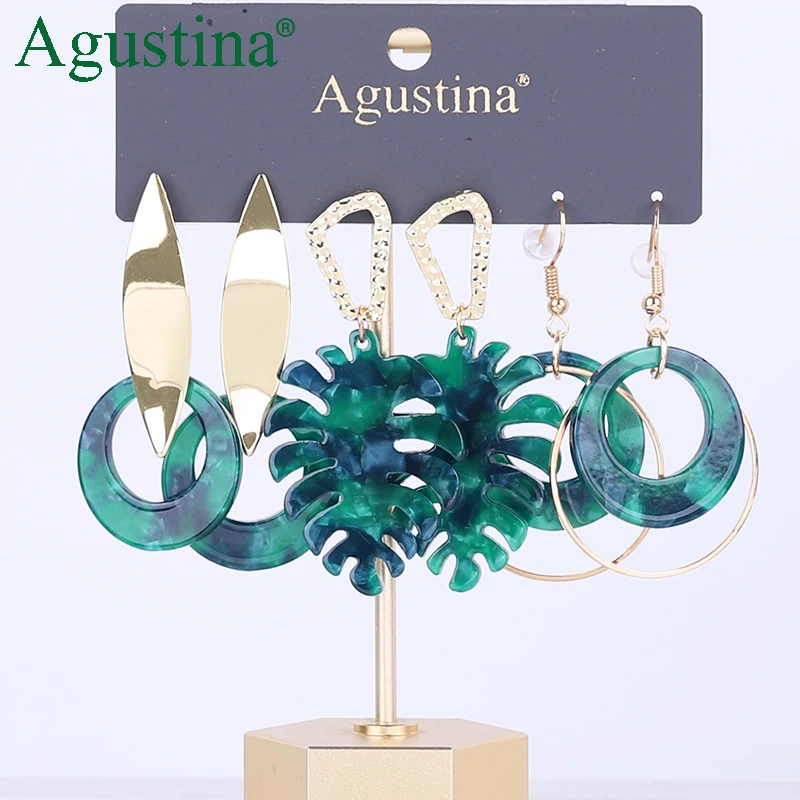 Agustina Set earrings fashion jewelry long earrings women drop earrings Set geometry Acrylic earring boho earings cute wholesale