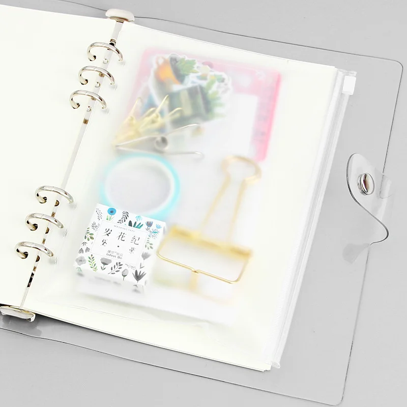 Transparent Loose Leaf Binder Loose Leaf Inner Core A6 A5 Note Book Journal A5 Planner Office Supplies