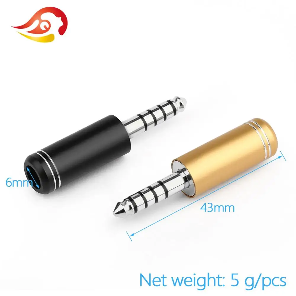 QYFANG 4.4mm Audio Jack 5 Poles Earphone Plug Metal Adapter For NW-WM1Z/A HiFi Headphone Rhodium Plated Copper Wire Connector