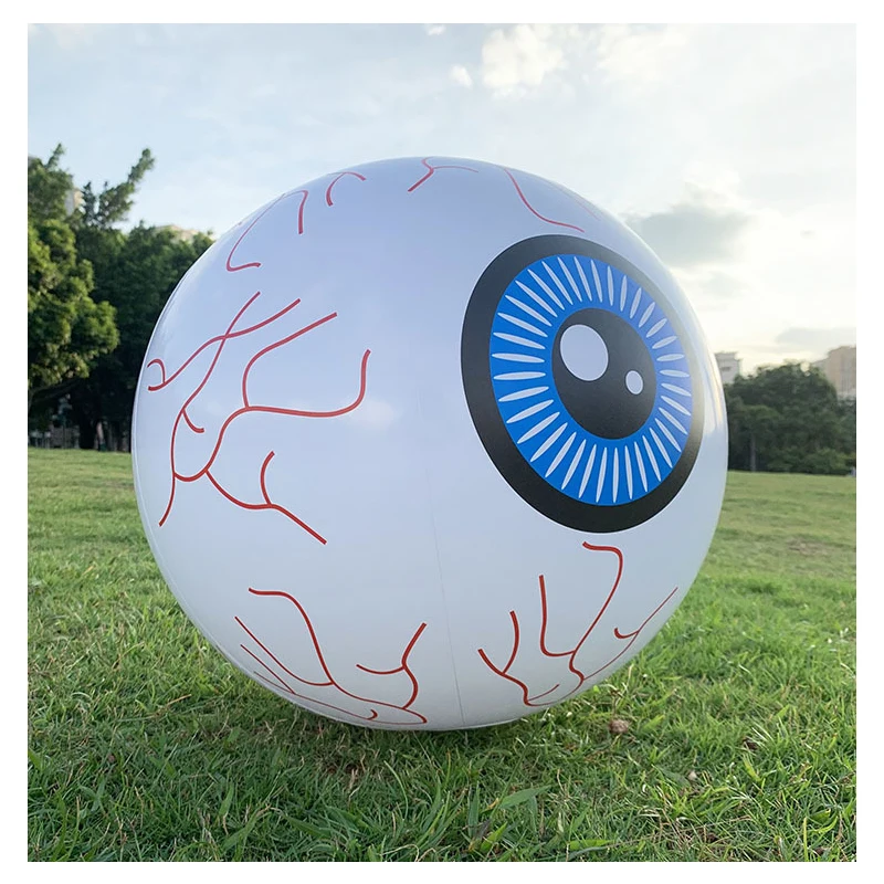 New!16 Inch LED Halloween Inflatable Remote Control Luminous Eyeball Colorful Color Change Party Garden Pool Decoration