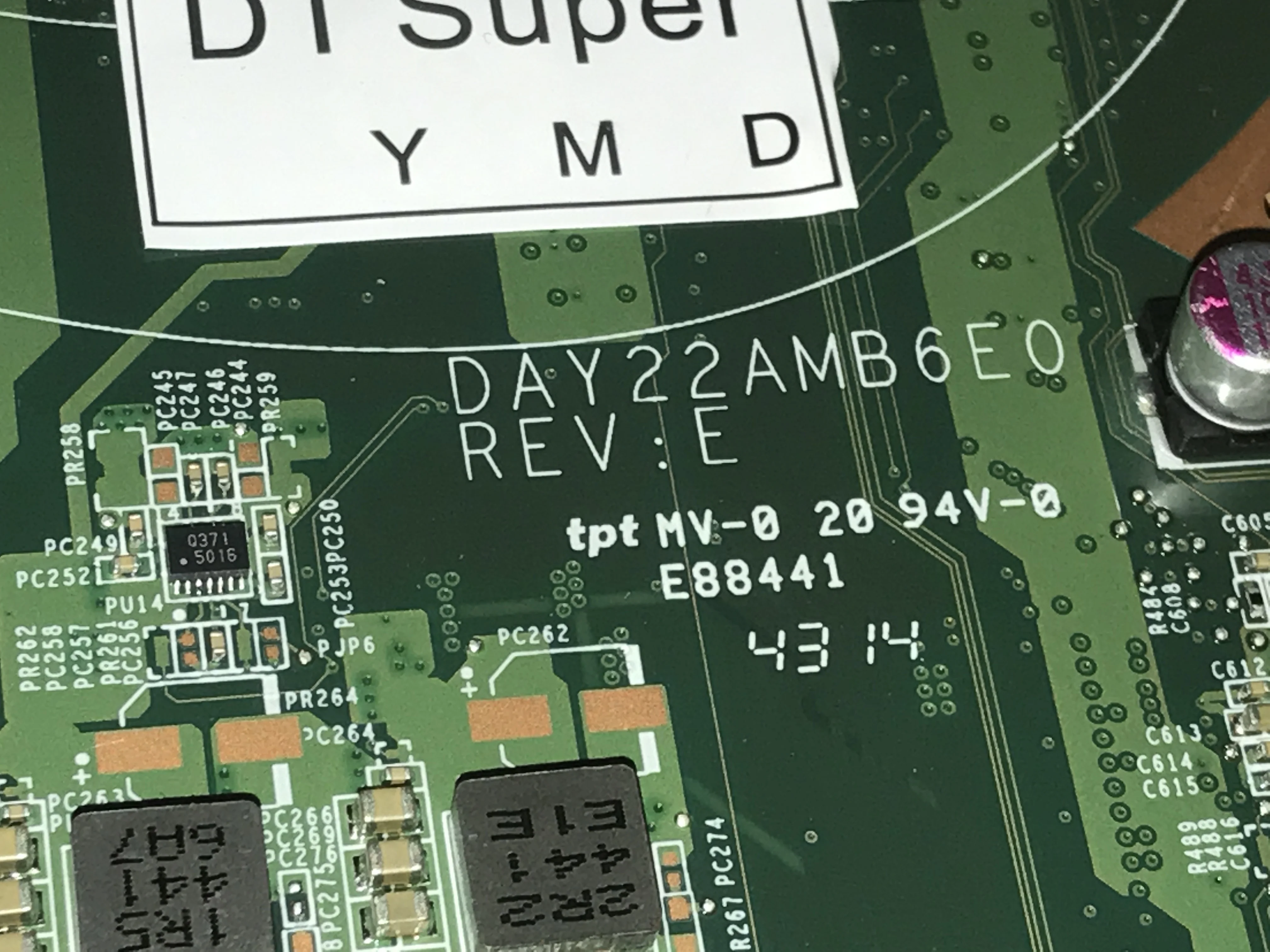 

STOCK DAY22AMB6E0 REV : E MAINBOARD FOR HP PAVILION 15-P LAPTOP MOTHERBOARD ONBOARD PROCESSOR E1 (NO FIT 14-V)