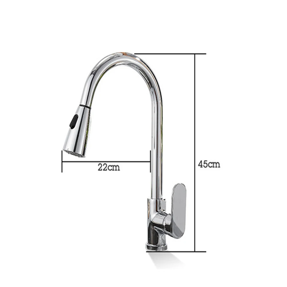 Smart Touch Sensor Faucets For Kitchen Sink Chrome Brass Pullout Hot And Cold Water Mixer Faucet 2 Mode Sprayer 360 Rotation