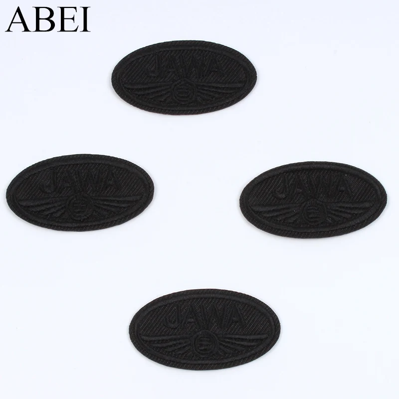 10pcs Iron On Oval Black Patch Embroidery Clothing Stickers DIY Jeans Pants Coats Sewing Fabric Appliques Garments Badge