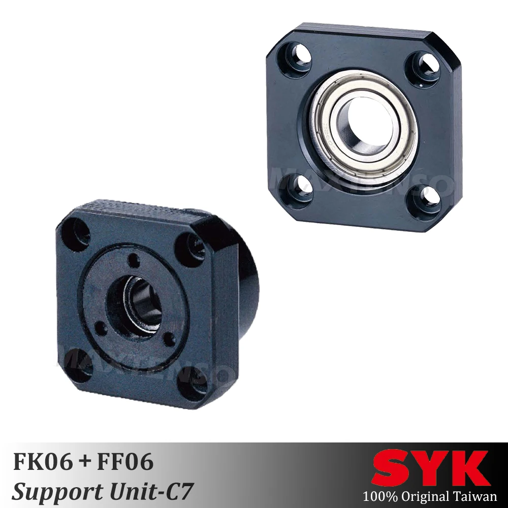 

SYK Support Unit Set FKFF FK06 FF06 Professional fixed side C7 for ball screw TBI sfu Premium CNC Parts High Accuracy Taiwan