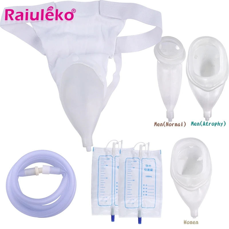 Adult Urinary Incontinence Collector Urinary Bag Urinary Catheter 1000ml×2 Breathable Leak-proof Urine Bag Adjustable Elasticity