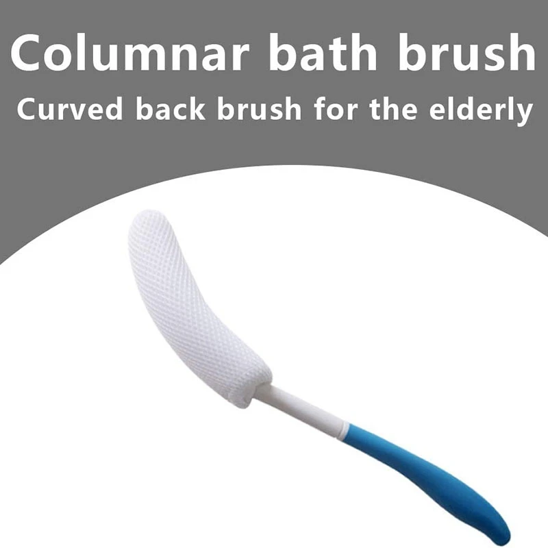 Back Shower Brush Easy-To-Reach Body Brush with Non-Slip Handle Long Curved Shower Brush Suitable for Elderly Shower