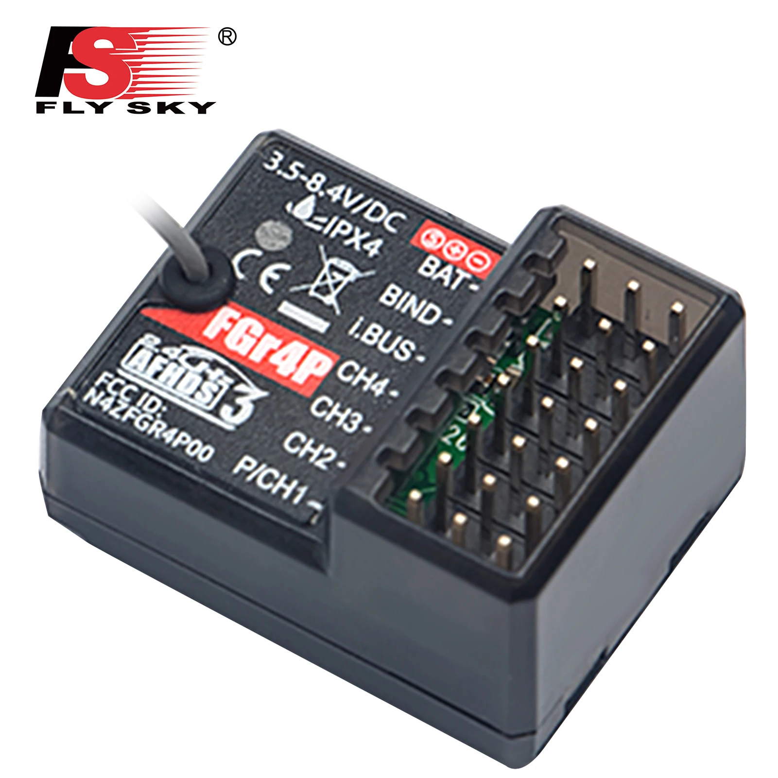 FlySky FGR4P 2.4GHz 4CH AFHDS 3 RC Receiver PWM/PPM/I.bus/S.bus Output for FSG4P Transmitter RC Car Boat Spare Parts accessories