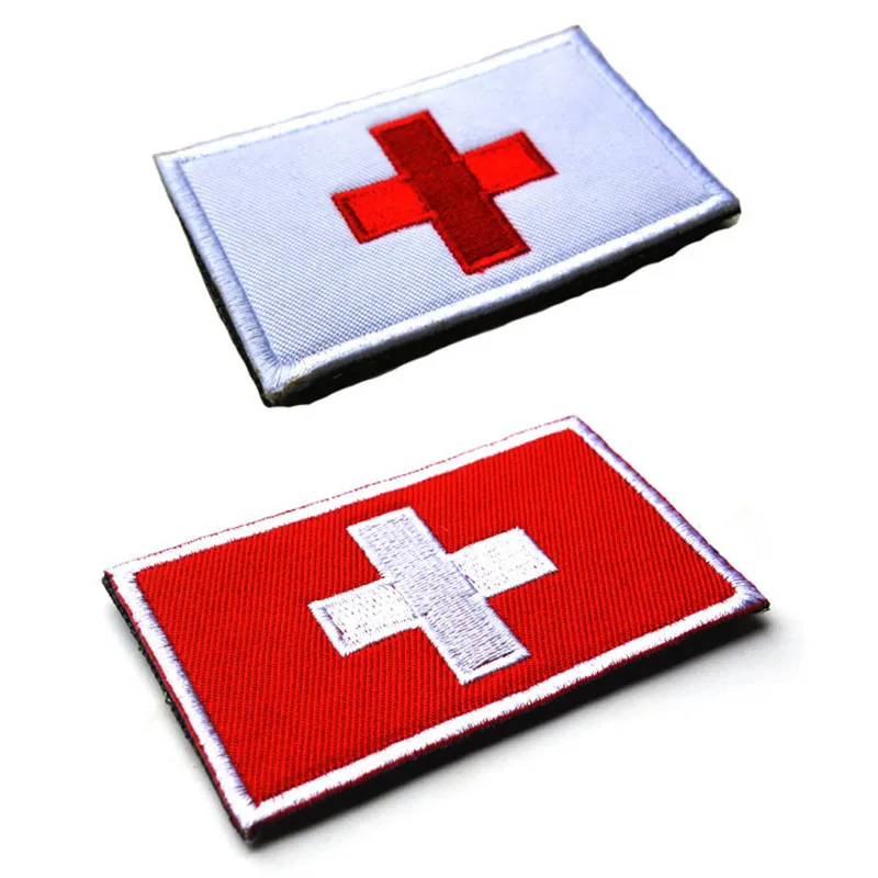 Switzerland National Flag Embroidery 3D Badge Swiss Confederation Patch  Military Armband Tactical Patches