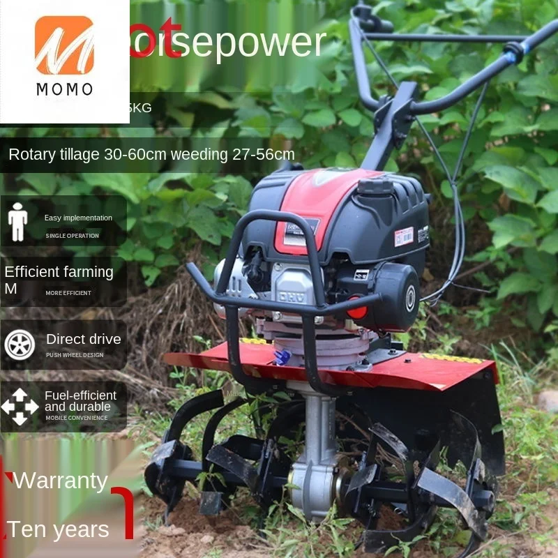 Mini Tiller Small Multi-Functional New Agricultural Ditcher Gasoline Arable Land Soil Ripper Paddy Rotary Tiller High Quality