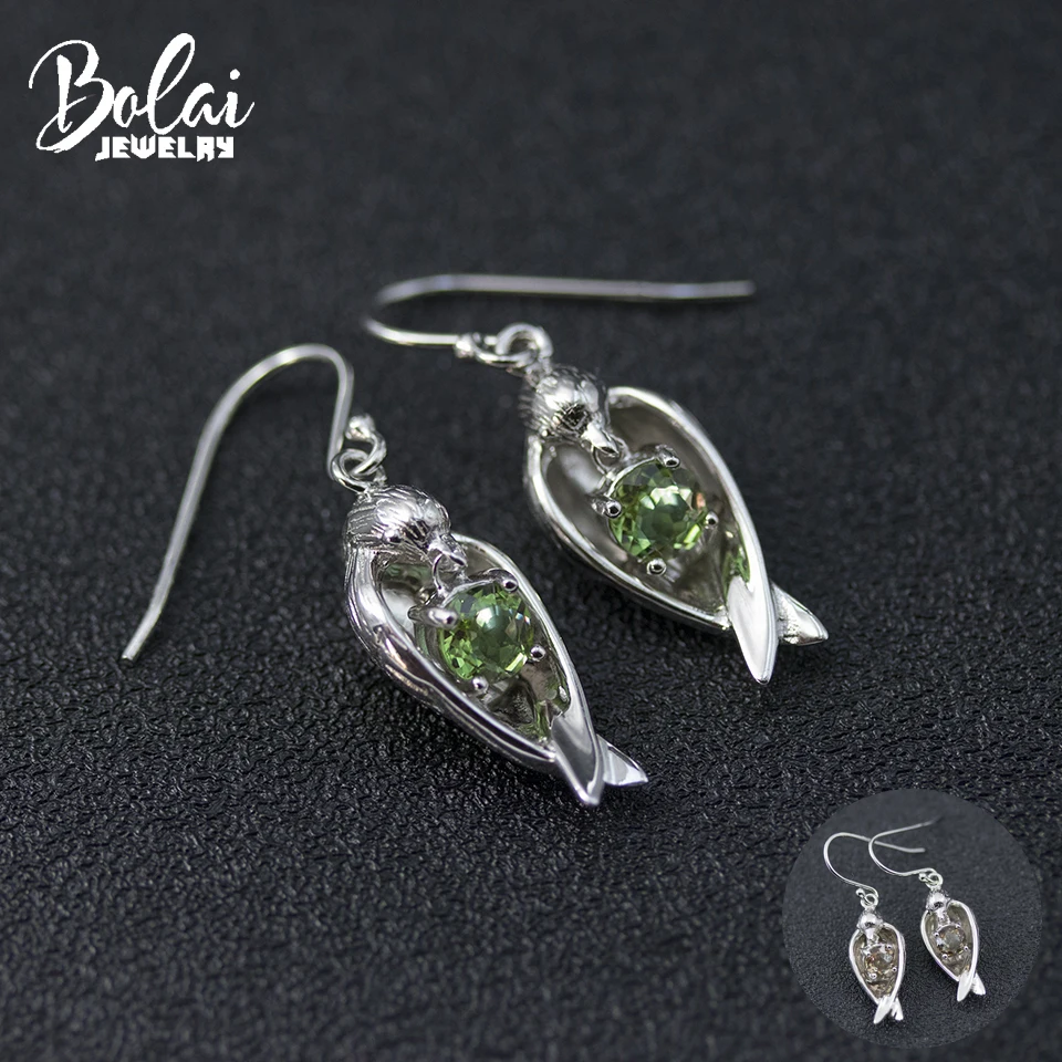 

Bolai Color Changing Zultanite Bird Dangle Earrings 925 Sterling Silver Created Diaspore Gemstone Jewelry Women's Unusual Design