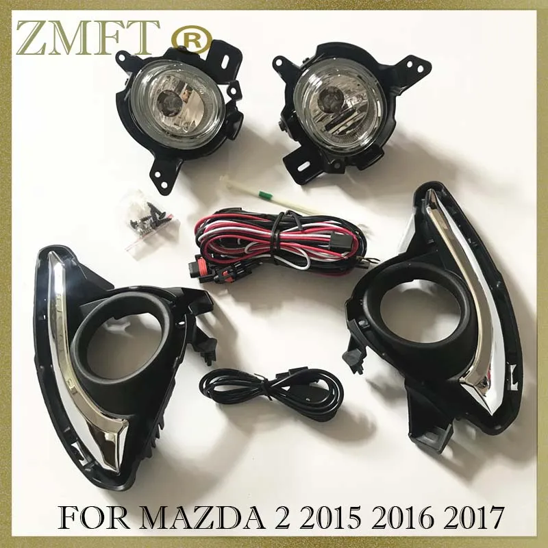 Car Front Bumper Fog Lamp Fog Light For MAZDA 2 M2 DEMIO 2015 22016 2017 2018 2019 Upgrade Modification Set