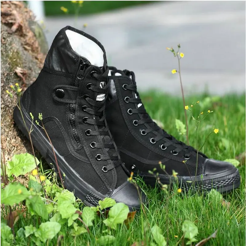New High top Canvas Shoes Espadrilles Zapatos Chaussure Homme Men all black Casual sneaker Flat canvas Shoes A11-81z
