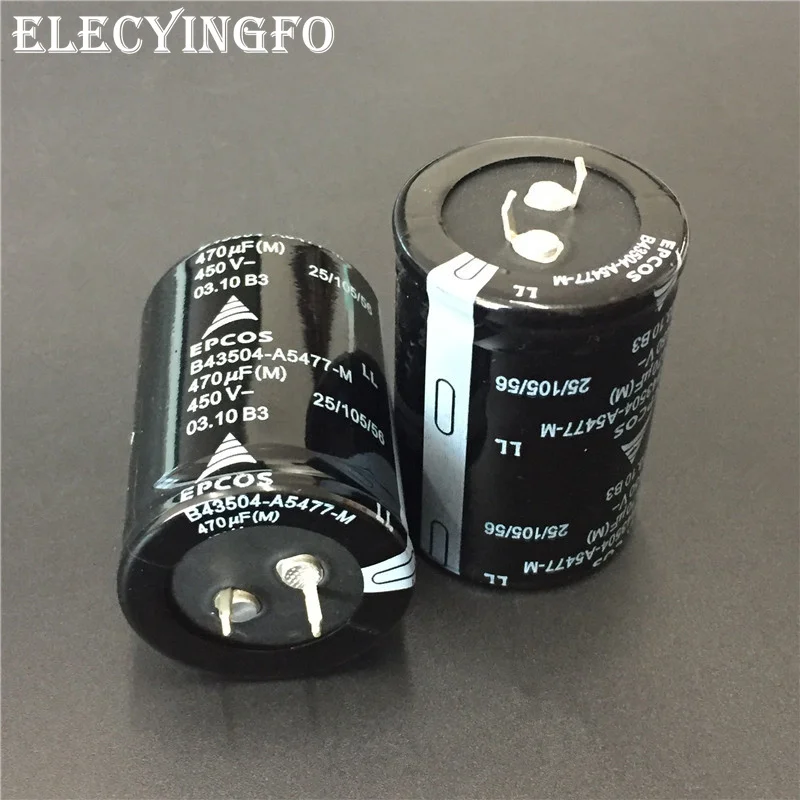 10pcs 470uF 450V470UF EPCOS B43504 Series 35x50mm 450V470uF Low ESR Long Life PSU Aluminum Electrolytic capacitor