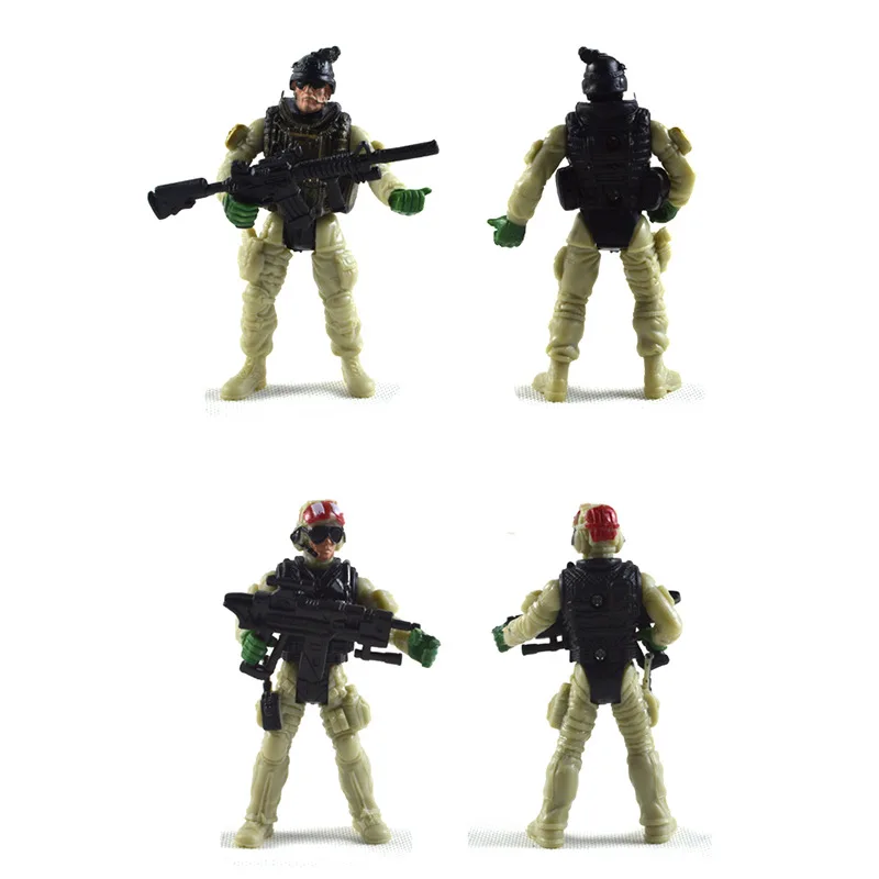 6Pcs Soldier Action Figure Toy Army Men with Weapon Accessories SWAT Team Figure Military Playset for Boys Girls Children Kids