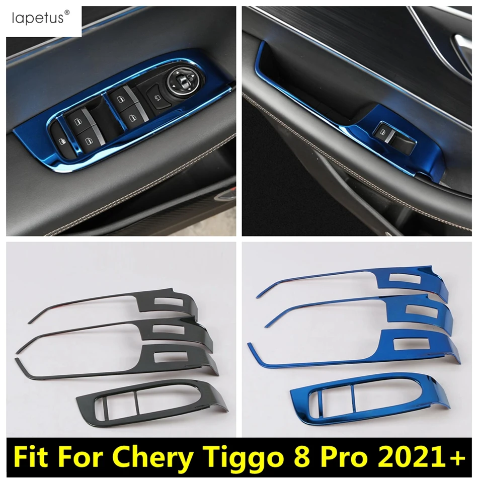 

Car Inner Door Armrest Window Lift Button Switch Panel Cover Trim For Chery Tiggo 8 Pro 2021 2022 Stainless Accessories Interior