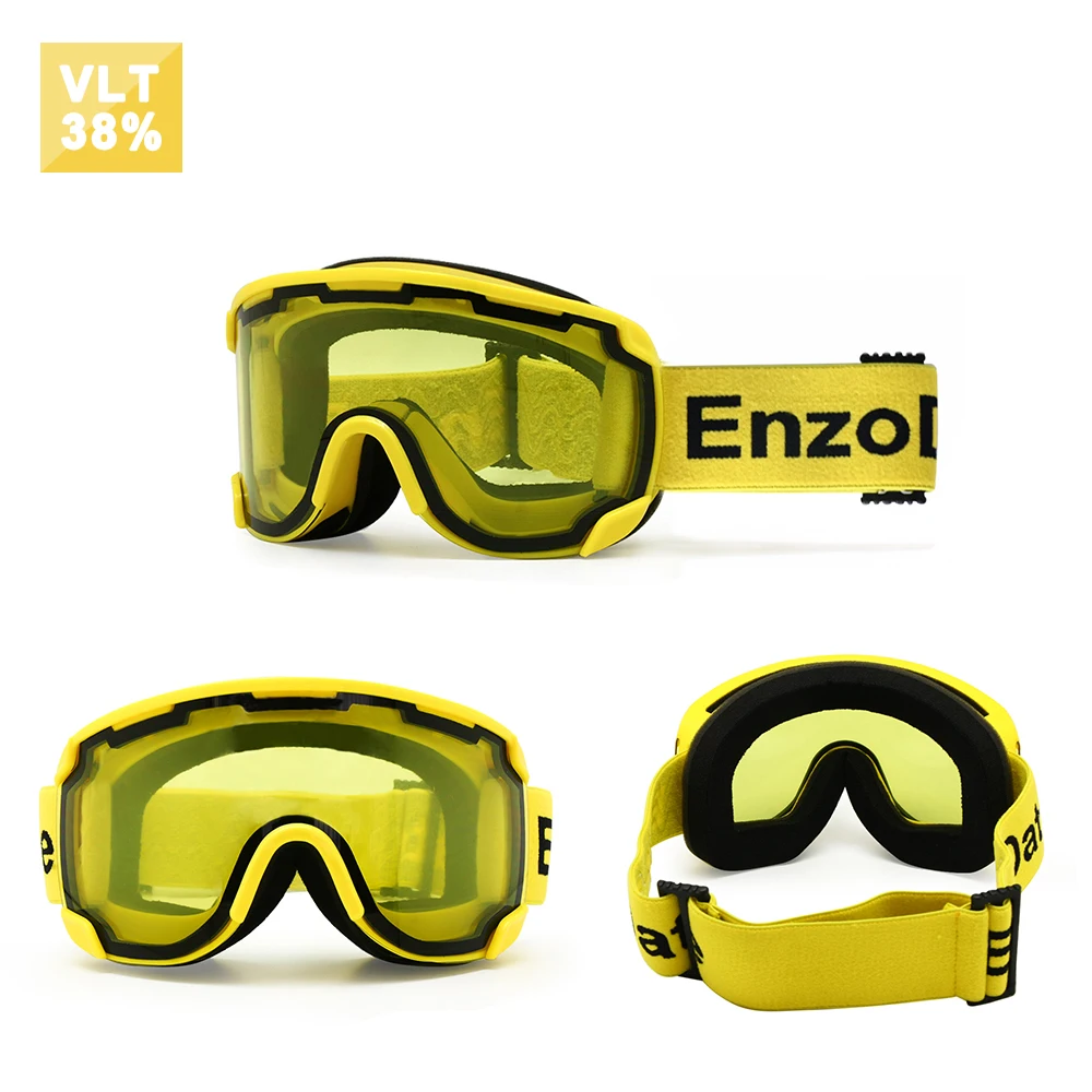 EnzoDate-Gafas de nieve de esquí, lentes dobles, antiniebla, protección UV, visera deportiva de invierno, gafas de Snowboard