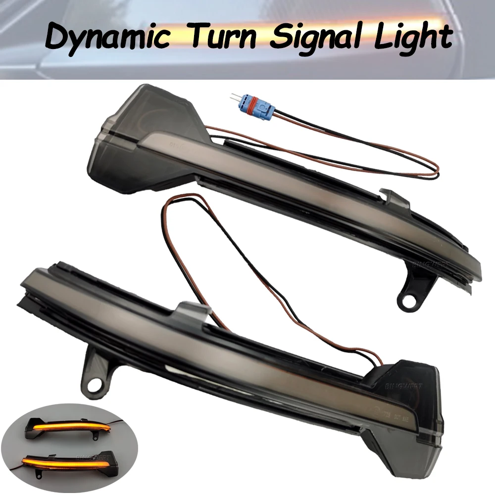 2pcs LED Dynamic Turn Signal Blinker Side Rear-View Mirror Indicator Light For BMW 5 6 7 Series F10 F11 F07 F06 F12 F13 F01 F02