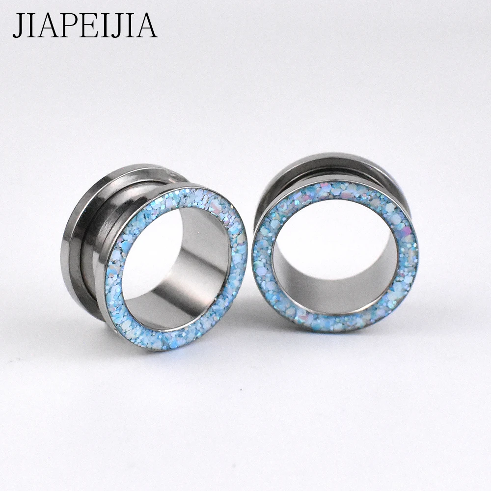 Matte Color Ear Gauges Plugs Screw Stainless Steel Hollow Ear Stretcher Tunnel Ear Piercing Jewelry 6-30mm