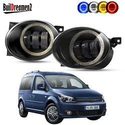 2 X Angel Eye Fog Light Assembly Car Right + Left LED Lens Fog Daytime Lamp DRL 30W 12V For Volkswagen VW Caddy III/3 2010-2015