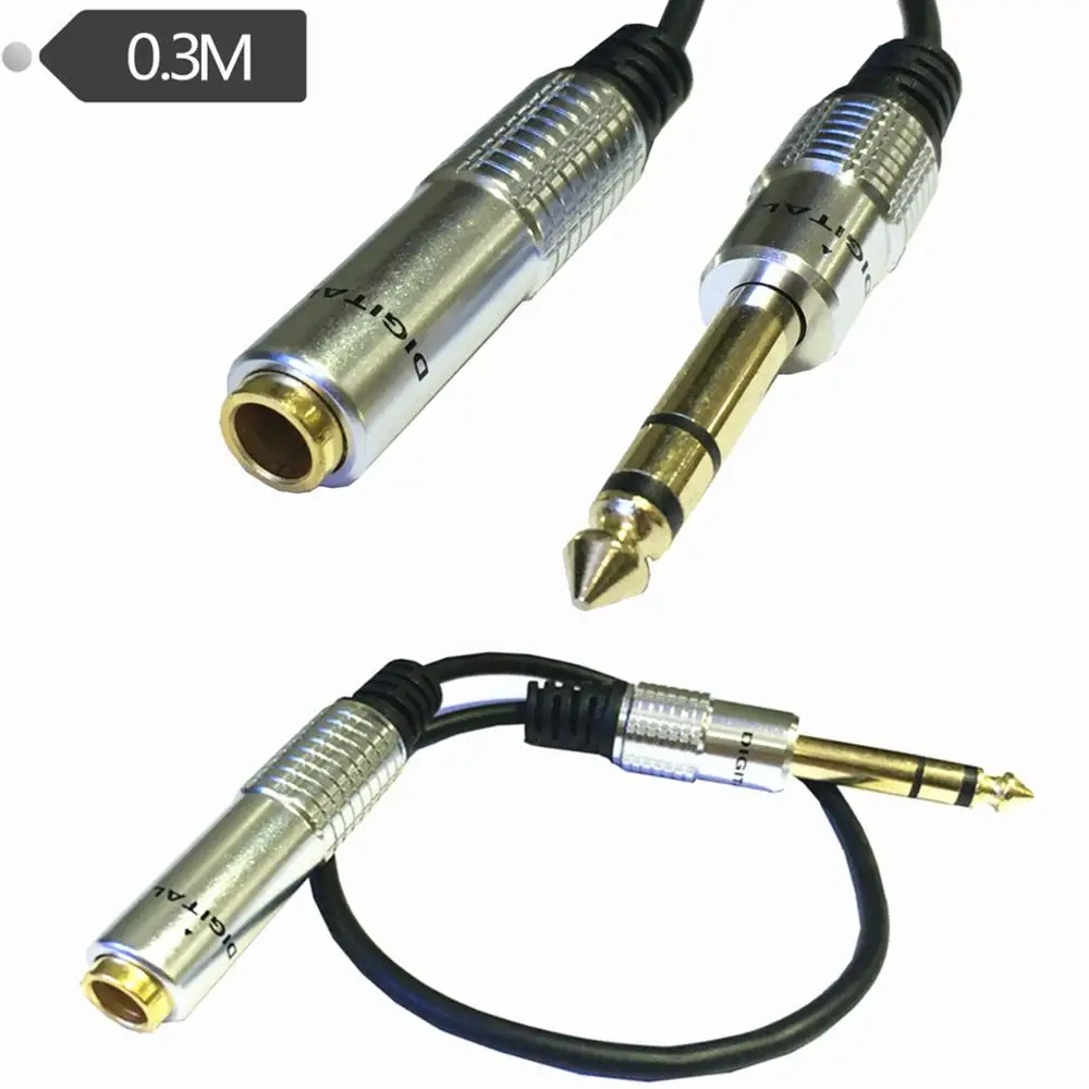 

30cm 6.35mm 6.5mm SP Male To 6.35mm SP Female Connector Cable For KTV, mixer, microphone and other professional occasions