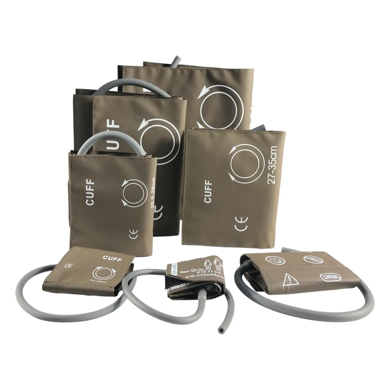 All Sizes In One Set Reusable Blood Pressure NIBP Cuff With Single Tube For Neonates to Adult Size Patient Monitor Single Hose