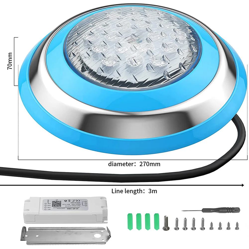 54W LED Pool Light RGB LED Light Swimming Pool Lighting Outdoor Light Removable Swimming pool Lights Underwater lamp for Pools