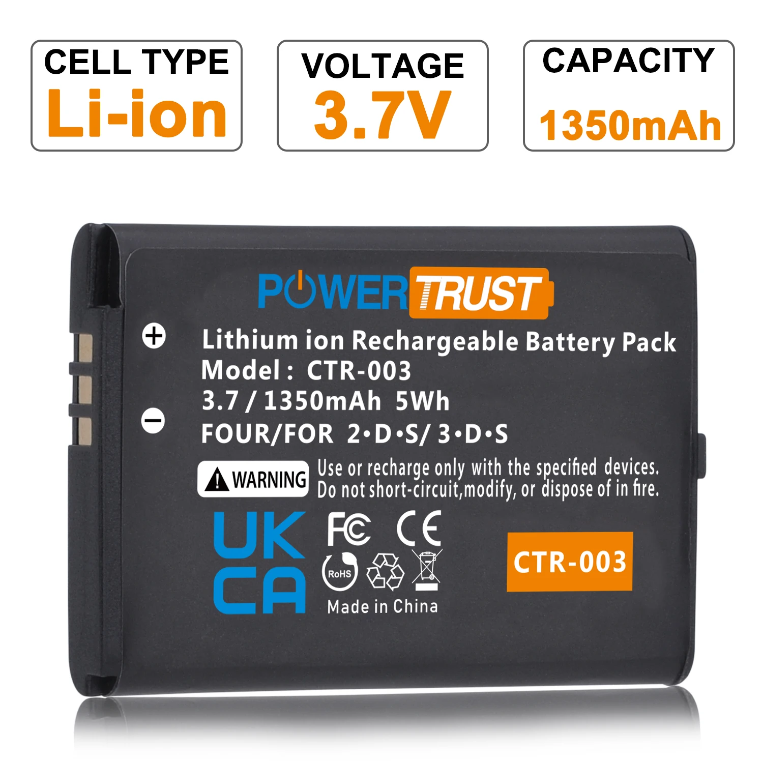 CTR003-Batería de repuesto con herramientas para Nintendo 3DS, 2DS XL, 2DS, CTR-003 de consola, CTR 003, enero-001, CTR-001, 3 uds.