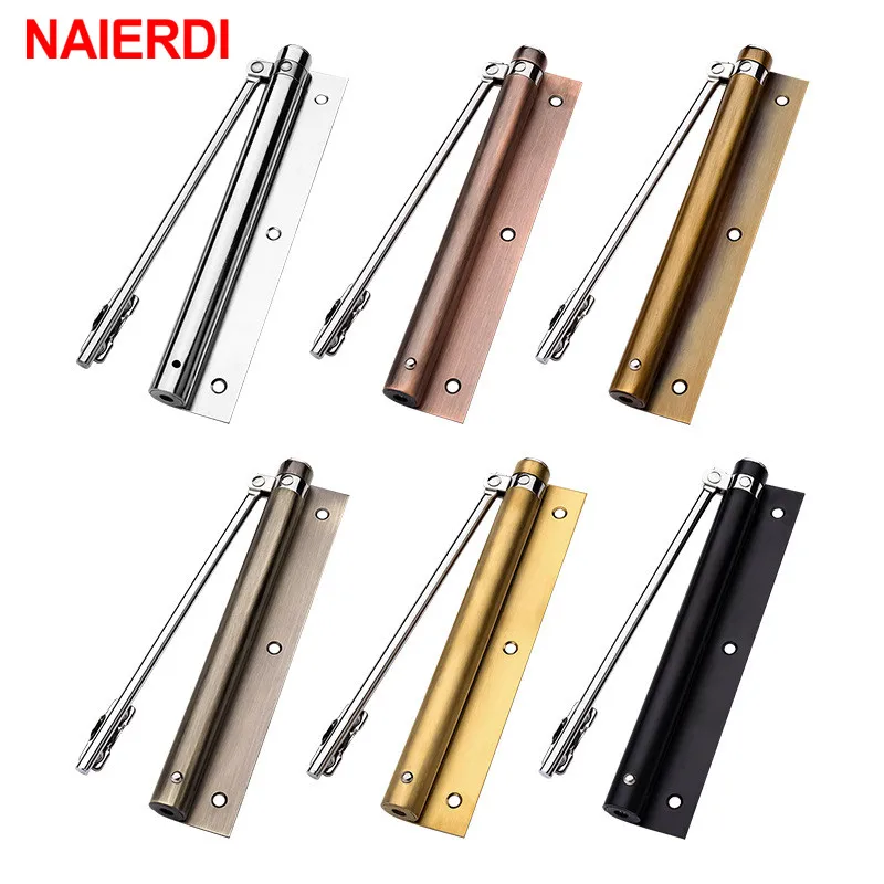 NAIERDI Adjustable Door Automatic Closer Stainless Steel Door Hinge Household Automatic Door Spring For Fire Rated Door Closers