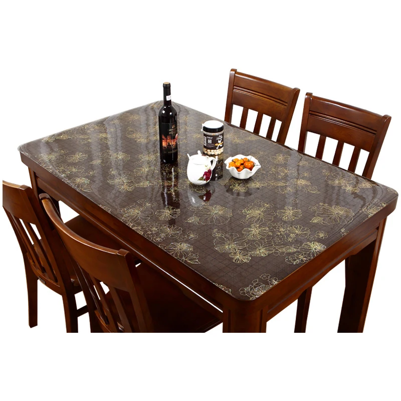 2020PVC Tablecloth Waterproof Oilproof Kitchen Dining table cover for rectangular table Kitchen decoration Soft Glass Tablecloth