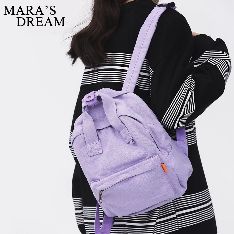 Mara\'s Dream Fashion Bookbag Women washed canvas backpackWomen Backpack For Teenagers Girl College Men Black School Bag Student