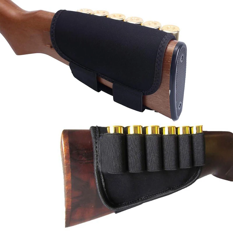 Tactical Shotgun Shells 12 Gauge 12GA Holder Check Rest Pad Shotshells Cartridge Bag Buttstock Pouch Gun Accessory