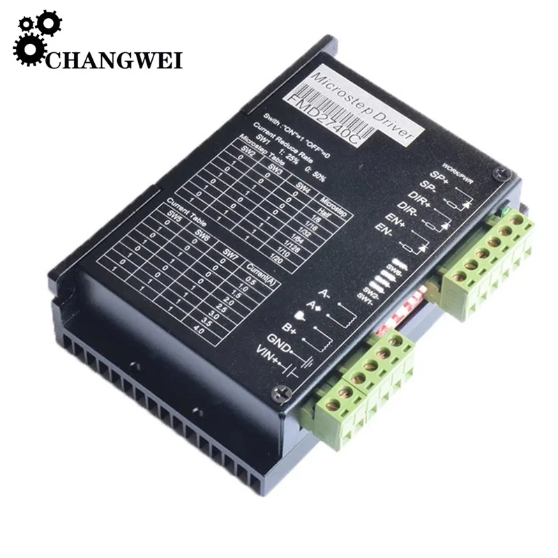 

Stepper Motor Driver FMD2740C CNC 2 Phase Stepper Motor Driver 50VDC 4A 128 Microstep for NEMA 17/23 Stepper motor