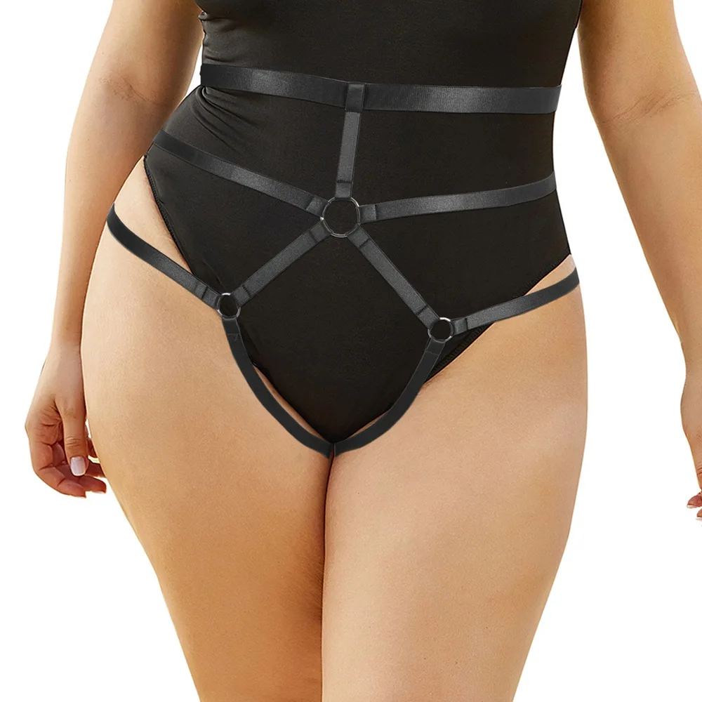 Bdsm Harness Für Plump Frauen Sexy Dessous Große Tanga Slip Erotische Fetisch Punk Goth Strap Körper Strumpfband Rave Tragen Strumpf gürtel