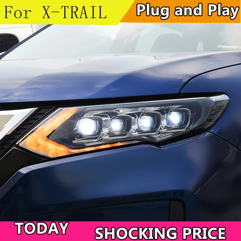 Car Styling for Nissan X-Trail Headlights 2017-2019 Nissan X-Trail Headlight DRL Matrix Lens Turn Signal