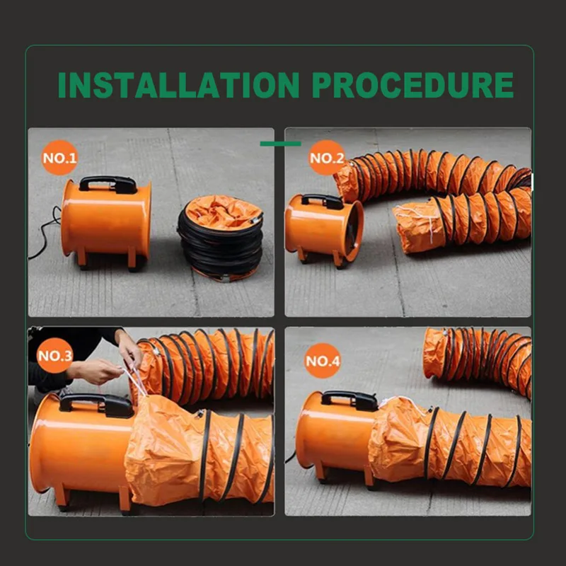 220V/380V อุตสาหกรรมแบบพกพาที่มีประสิทธิภาพ Axial พัดลมระบายอากาศอุโมงค์ Marine การก่อสร้างกำจัดฝุ่นแบบพกพาไอเสียพัดลม