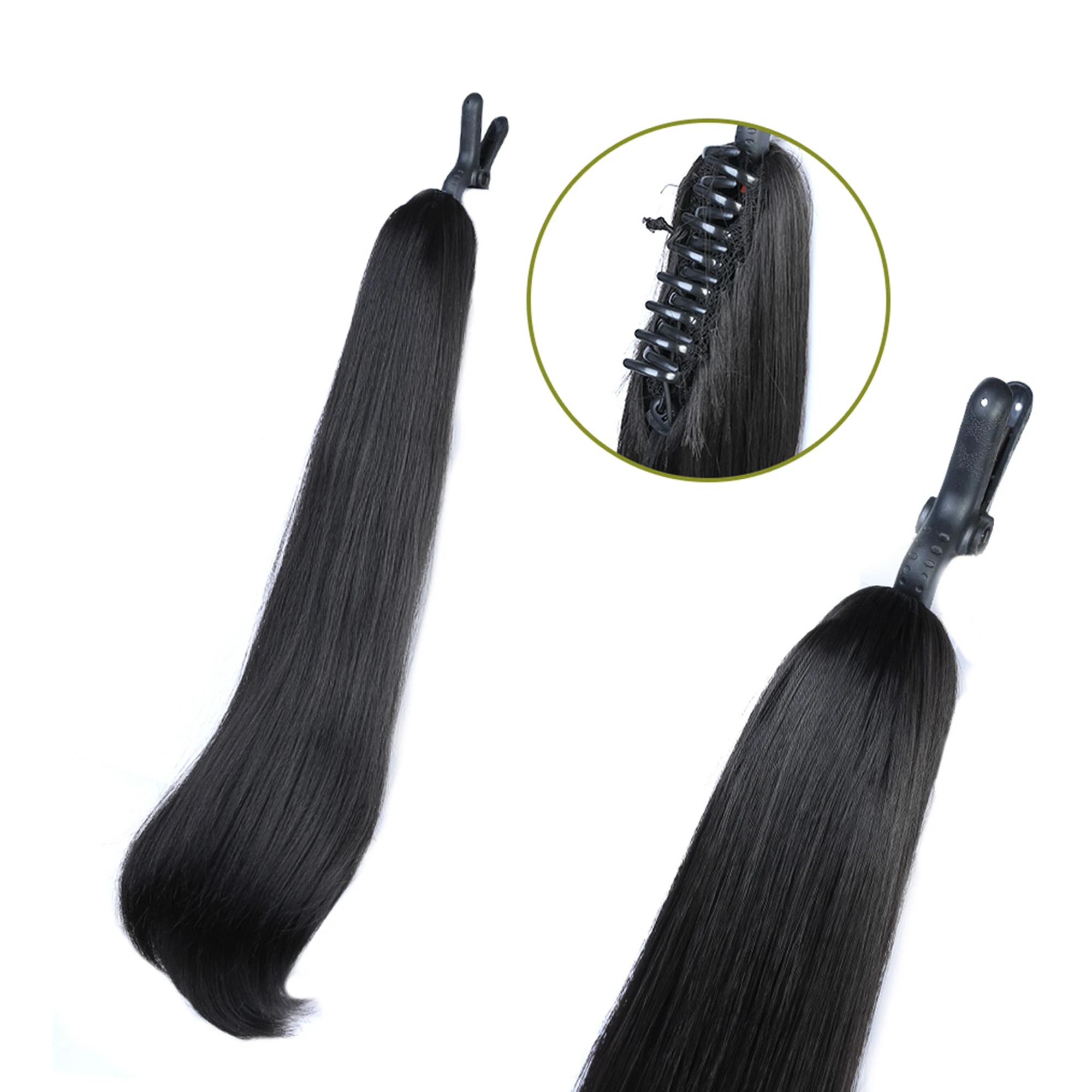 TALANG Long Straight Ponytail Wigs Clip In Hair Tail Ponytail Hairpins Synthetic Heat Resistant Extensions Fake Hairpiecs