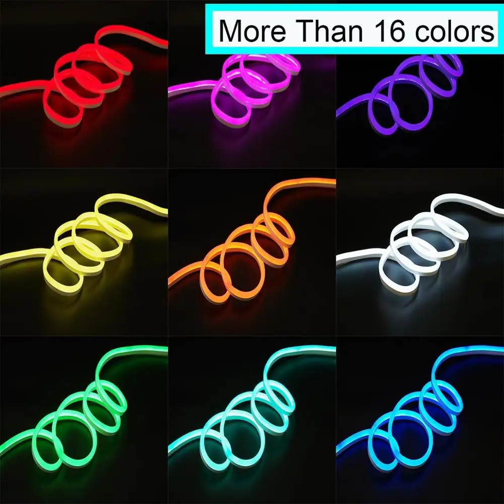 220V LED Strip RGB Neon Rope Light Warm White Pink 1m 10m 100m Outdoor Waterproof Flexible LED Neon Lamp for Holiday Party Decor