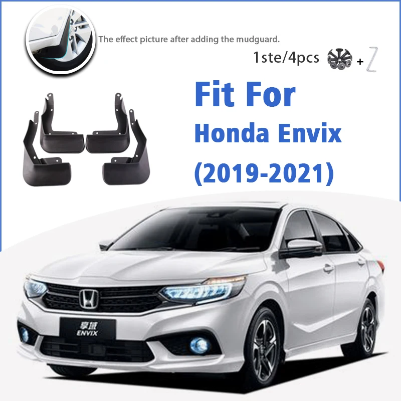 Mudguard For Honda Envix 2019-2021 Front Rear 4pcs Mudflaps Mudguards Car Accessories Auto Styline Splash Guard Fender Mud Flap