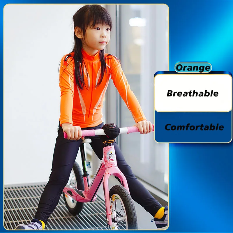 RJYC 2022 Summer Quick Dry Cycling Jersey Parallel Car Sports Clothing Suit For Girls Breathable Bicycle Tracksuit For Children