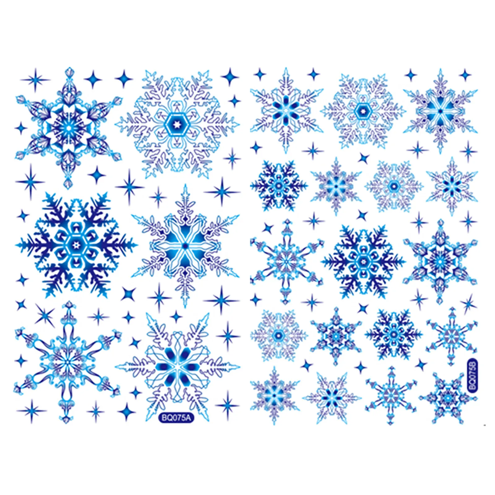 Christmas New Year Sticker On Window Blue Elk Snowflake Stickers Winter Wall Decals New Year Sticker 2023 Christmas Window