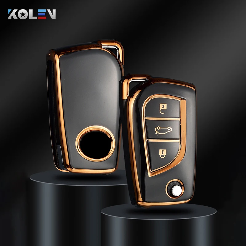 Funda de TPU con tapa para llave de coche, carcasa Fob para Toyota Hilux Corolla RAV4 Yaris Avensis Aygo Verso Scion TC Auris, accesorios